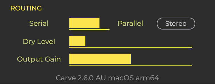 Screenshot of Carve's routing parameters