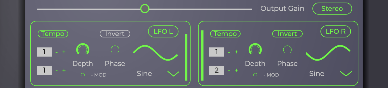 Screenshot of a pair of Richter's LFOs configured in stereo